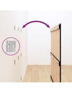 Testiera da Parete Nera 127,5x3x110cm in Legno Massello di Pino