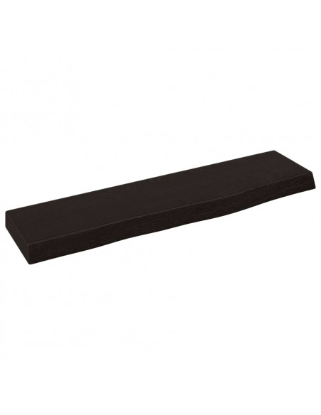 Ripiano Muro Marrone Scuro 40x10x2 cm Massello Rovere Trattato