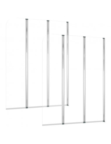 Cabine da Bagno 2 pz 104x130 cm in Vetro Temperato Trasparente