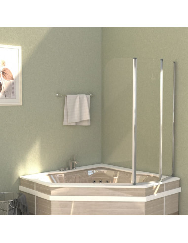 Cabine da Bagno 2 pz 104x130 cm in Vetro Temperato Trasparente