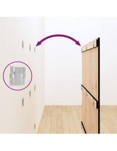 Testiera da Parete Nera 140x3x110 cm in Legno Massello di Pino