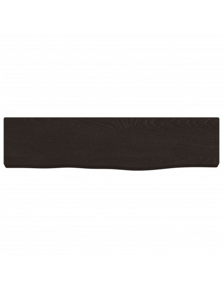 Ripiano Muro Marrone Scuro 40x10x2 cm Massello Rovere Trattato