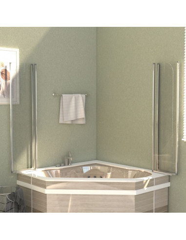 Cabine da Bagno 2 pz 104x130 cm in Vetro Temperato Trasparente
