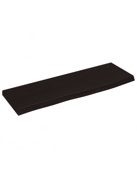 Ripiano Muro Marrone Scuro 60x20x2 cm Massello Rovere Trattato
