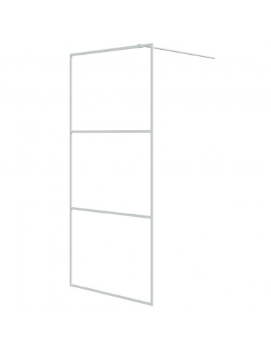 Parete Doccia Walk in Bianca 90x195 cm Vetro Trasparente ESG