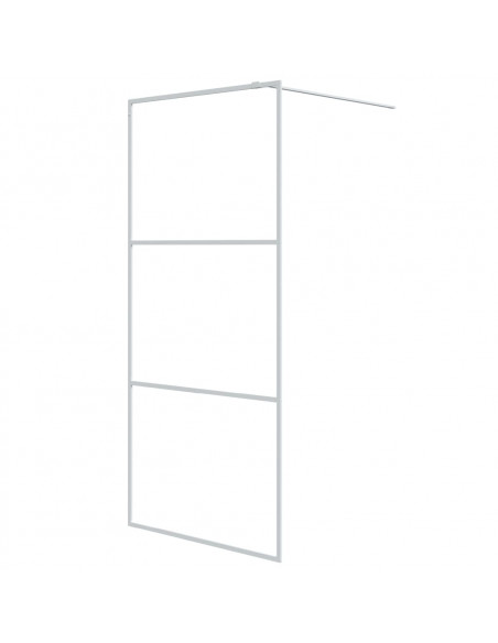 Parete Doccia Walk in Bianca 90x195 cm Vetro Trasparente ESG