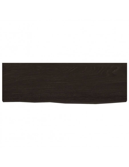 Ripiano Muro Marrone Scuro 60x20x2 cm Massello Rovere Trattato