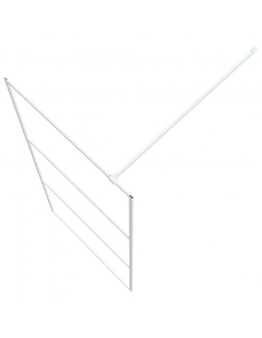 Parete Doccia Walk in Bianca 90x195 cm Vetro Trasparente ESG
