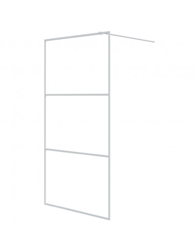 Parete Doccia Walk in Bianca 100x195 cm Vetro Trasparente ESG
