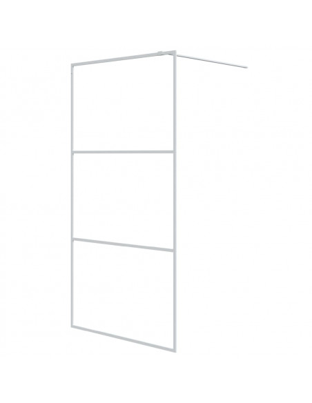 Parete Doccia Walk in Bianca 100x195 cm Vetro Trasparente ESG