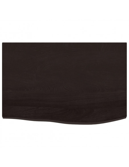 Ripiano Muro Marrone Scuro 60x40x2 cm Massello Rovere Trattato