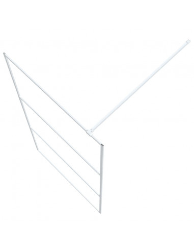 Parete Doccia Walk in Bianca 100x195 cm Vetro Trasparente ESG