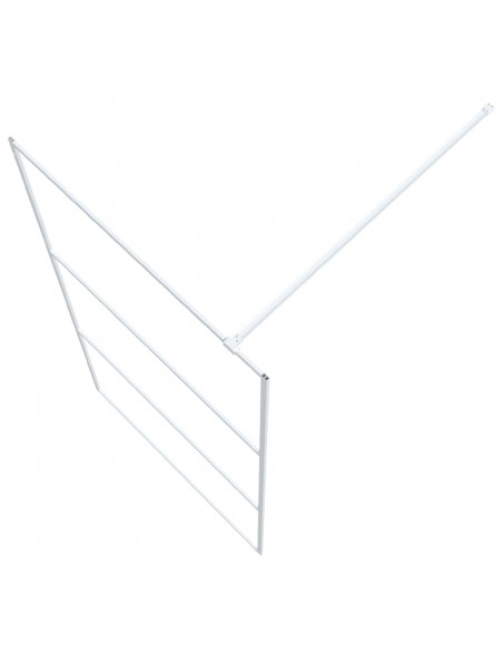 Parete Doccia Walk in Bianca 100x195 cm Vetro Trasparente ESG