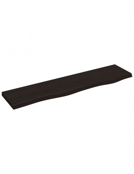 Ripiano Muro Marrone Scuro 80x20x2 cm Massello Rovere Trattato