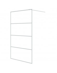 Parete Doccia Walk in Bianca 115x195 cm Vetro Trasparente ESG 2