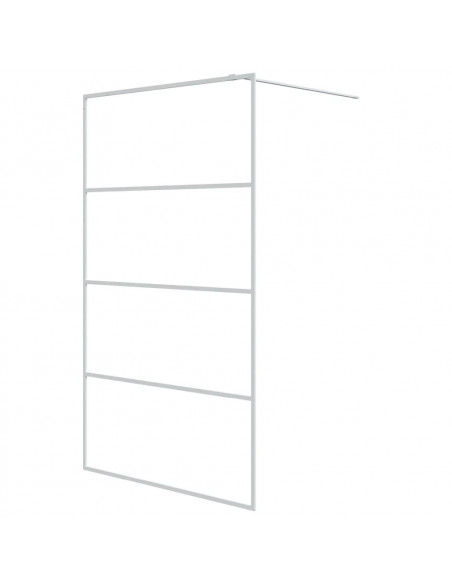 Parete Doccia Walk in Bianca 115x195 cm Vetro Trasparente ESG