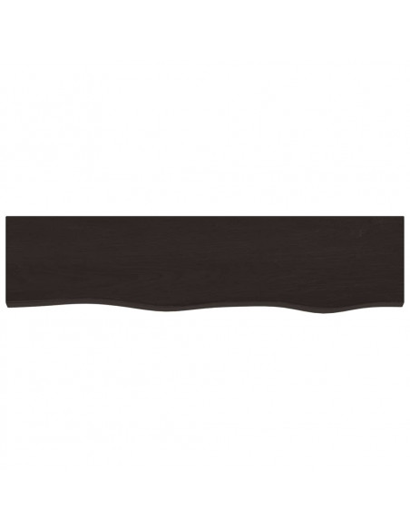 Ripiano Muro Marrone Scuro 80x20x2 cm Massello Rovere Trattato