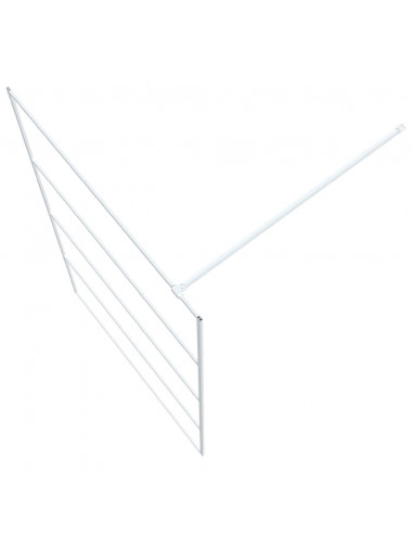 Parete Doccia Walk in Bianca 115x195 cm Vetro Trasparente ESG