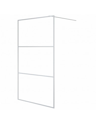 Parete Doccia Walk in Argento 115x195 cm Vetro Trasparente ESG