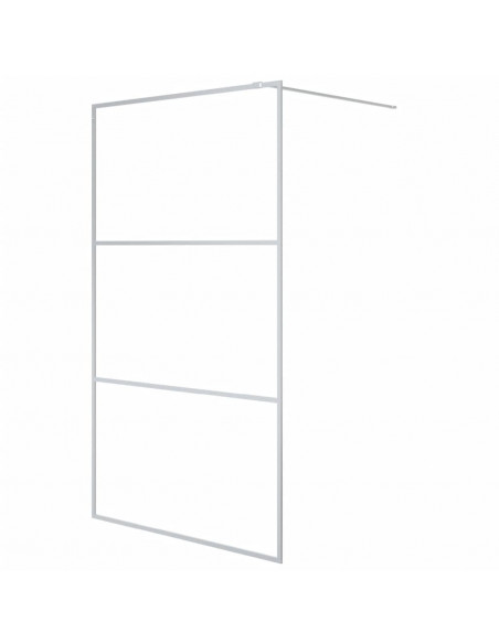Parete Doccia Walk in Argento 115x195 cm Vetro Trasparente ESG