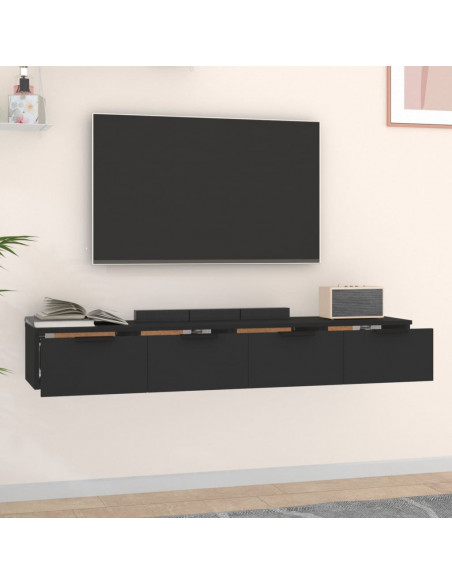 Mobili da Parete 2 pz Neri 68x30x20 cm Legno Multistrato