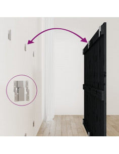 Testiera da Parete Nera 159,5x3x90 cm in Legno Massello di Pino