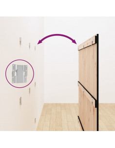 Testiera da Parete Nera 166x3x110 cm in Legno Massello di Pino