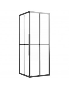 Cabina Doccia ESG Semi Smerigliato 80x70x180 cm Nera 2