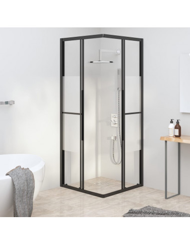 Cabina Doccia ESG Semi Smerigliato 80x70x180 cm Nera