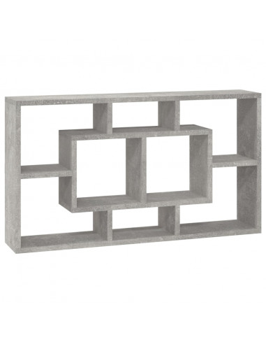 Scaffale a Muro 8 Scomparti Grigio Cemento