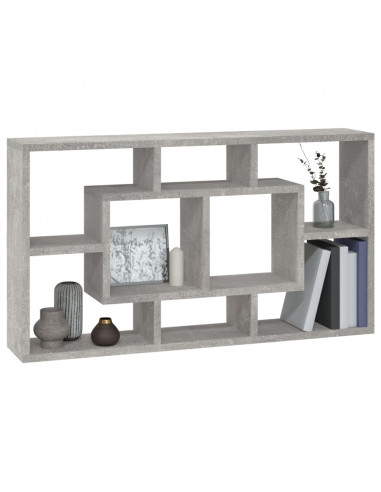 Scaffale a Muro 8 Scomparti Grigio Cemento