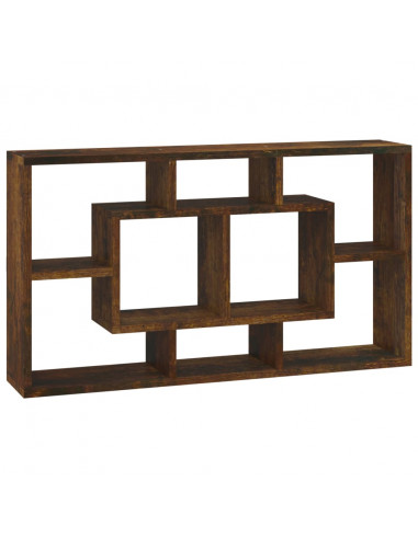 Scaffale a Muro 8 Scomparti Rovere Fumo