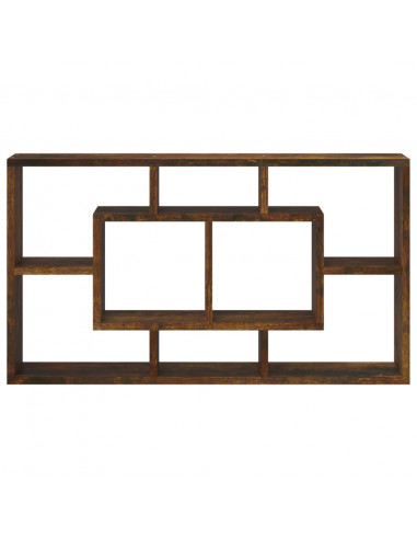 Scaffale a Muro 8 Scomparti Rovere Fumo