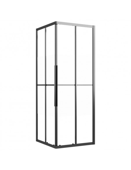 Cabina Doccia ESG Semi Smerigliato 70x70x180 cm Nera