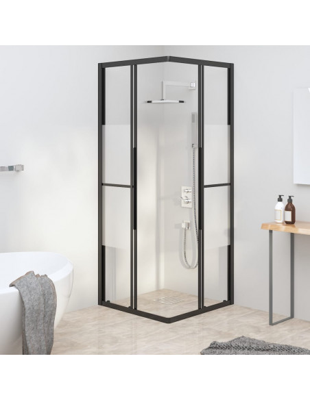 Cabina Doccia ESG Semi Smerigliato 70x70x180 cm Nera