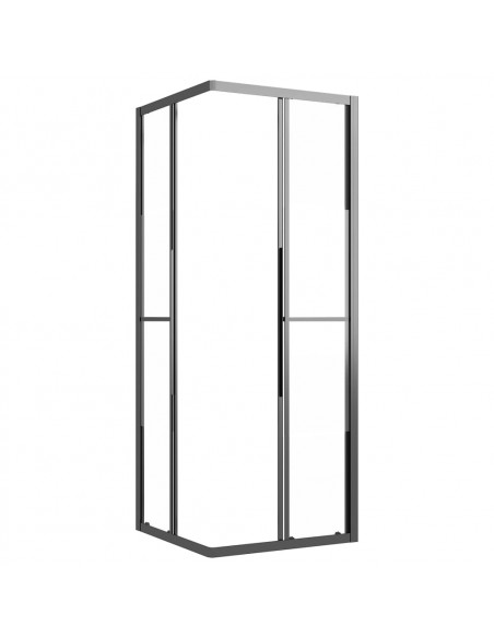 Cabina Doccia ESG Semi Smerigliato 70x70x180 cm Nera