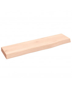Ripiano a Parete 40x10x2 cm Legno Massello Rovere Non Trattato 2