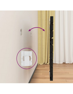 Testiera da Parete Nera 81x3x63 cm in Legno Massello di Pino