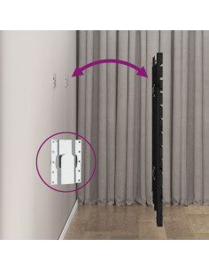 Testiera da Parete Nera 81x3x91,5cm in Legno Massello di Pino