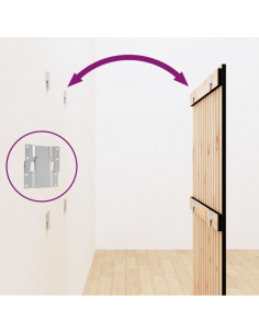 Testiera da Parete Nera 82,5x3x110 cm in Legno Massello di Pino