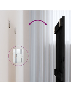 Testiera da Parete Nera 82,5x3x60 cm in Legno Massello di Pino