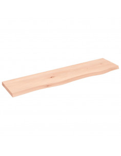 Ripiano a Parete 80x20x2 cm Legno Massello Rovere Non Trattato 2