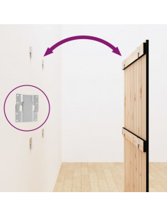 Testiera da Parete Nera 95,5x3x110 cm in Legno Massello di Pino