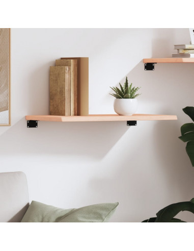 Ripiano a Parete 60x30x2 cm Legno Massello Rovere Non Trattato