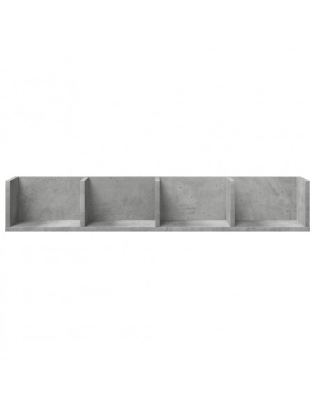 Mobile a Parete Grigio Cemento 99x18x16,5 cm Legno Multistrato