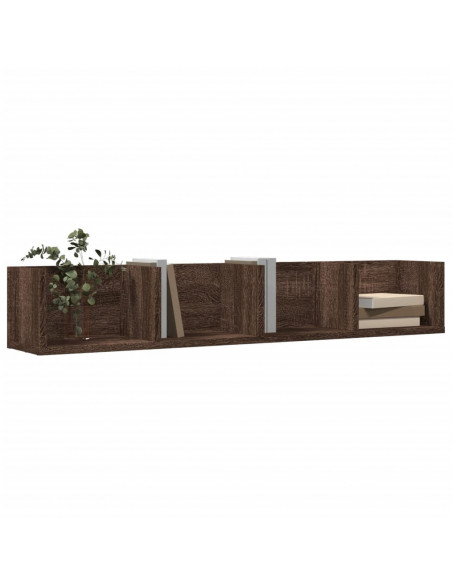 Mobili Parete 2 pz Rovere Marrone 99x18x16,5 cm in Multistrato