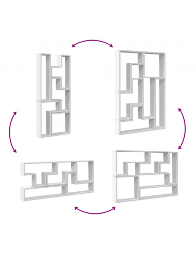 Scaffale a Parete Bianco 90x12x64 cm in Legno Multistrato