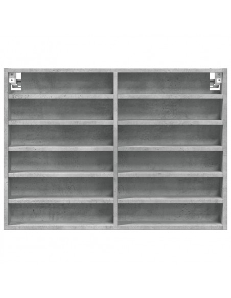 Armadietto Vetrina Grigio Cemento 80x8,5x58 cm Multistrato