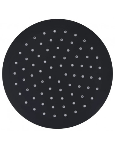 Testa Doccia a Pioggia in Acciaio Inox 20 cm Rotonda Nera