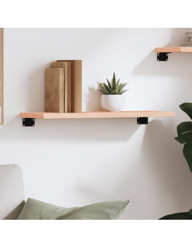 Ripiano a Parete 60x20x2 cm Legno Massello Rovere Non Trattato